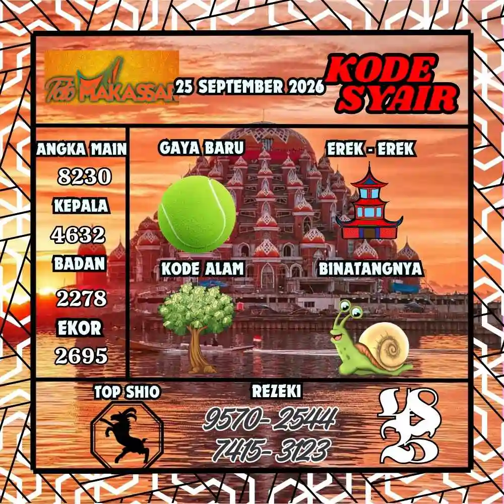 Kode Syair Makasar Pools September 2026
